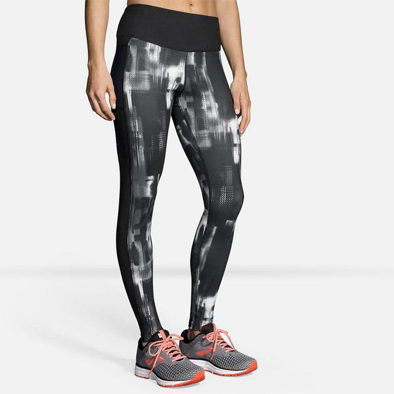 Brooks Women's GREENLIGHT Running Leggings - Grey - Canada (MWLTJ-6784)